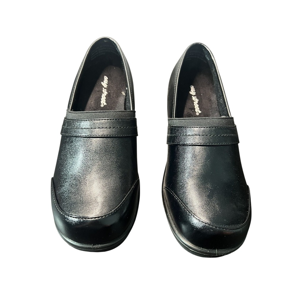 Easy Street Women's Black Comfort Slip-On Wedge Loafers Shoes Size‎ 7.5M